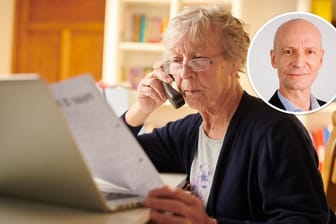 Ältere Frau am Telefon (Symbolbild): Finanzexperte Gerd Kommer erklärt, warum sich Lebensversicherungen nicht mehr lohnen.