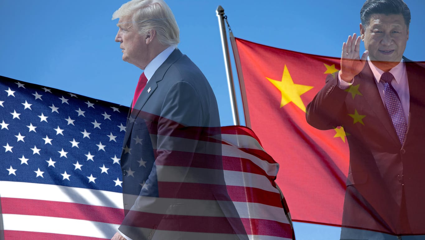 Donald Trump und Xi Jinping (Archivbild/Montage): "Während der Regierungszeit von Donald Trump ist die Wahrscheinlichkeit für Handelskriege weltweit deutlich gestiegen", sagt ein Experte.
