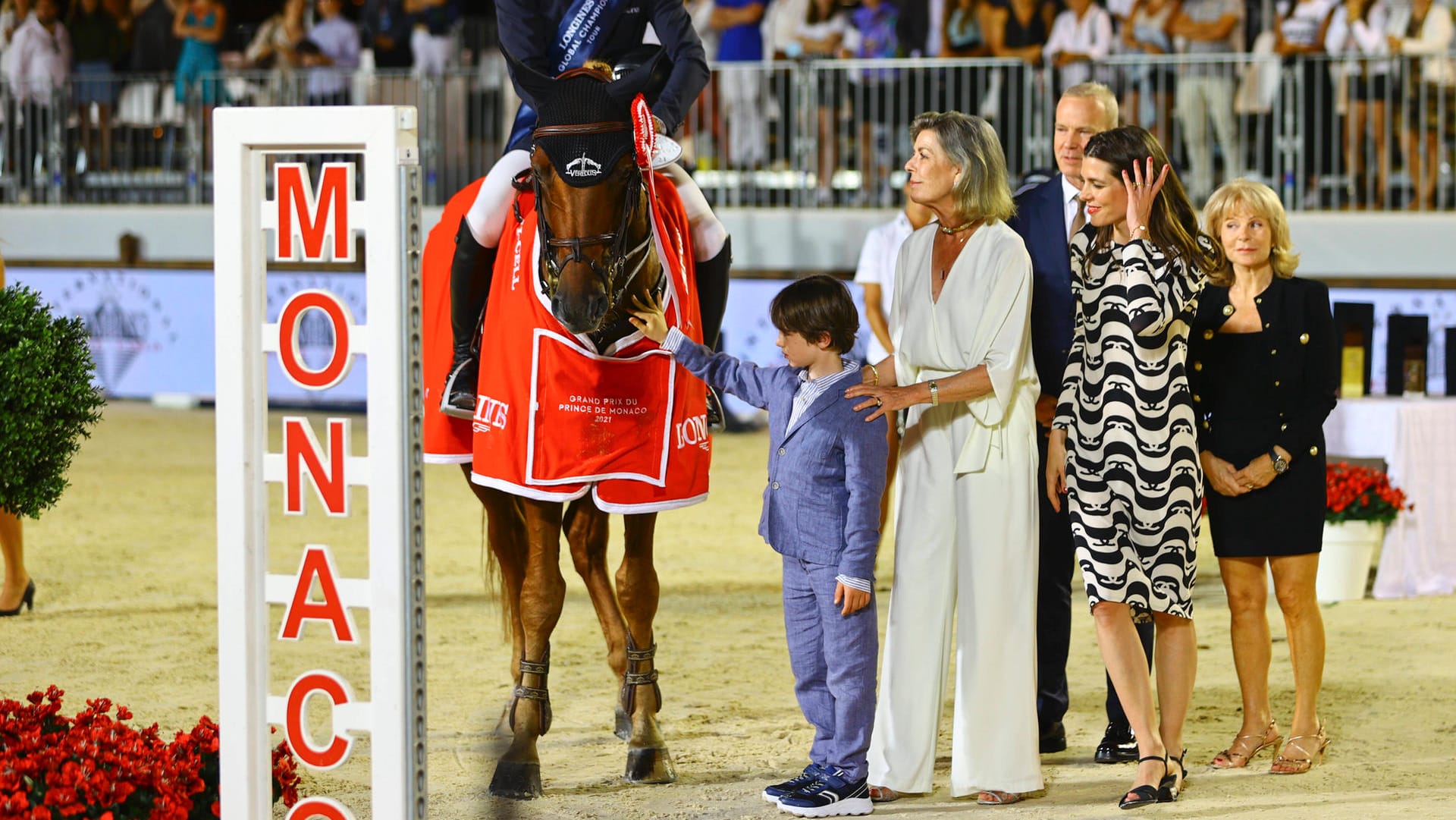 Caroline von Hannover mit Tochter Charlotte Casiraghi und deren Sohn Raphael Elmaleh beim Reitturnier in Monte-Carlo