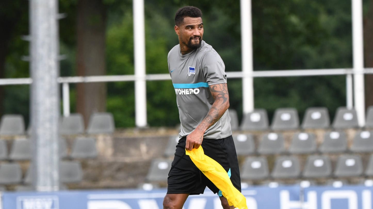 Kevin-Prince Boateng im Hertha-Trainingslager in Neuruppin. Kevin-Prince Boateng im Hertha-Trainingslager in Neuruppin.