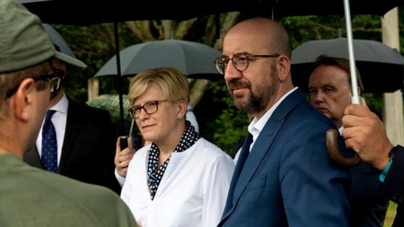 EU-Ratspräsident Charles Michel und Litauens Ministerpräsidentin Ingrida Simonyte: Gemeinsame wollen sie die EU-Grenze zu Belarus schärfer kontrollieren.