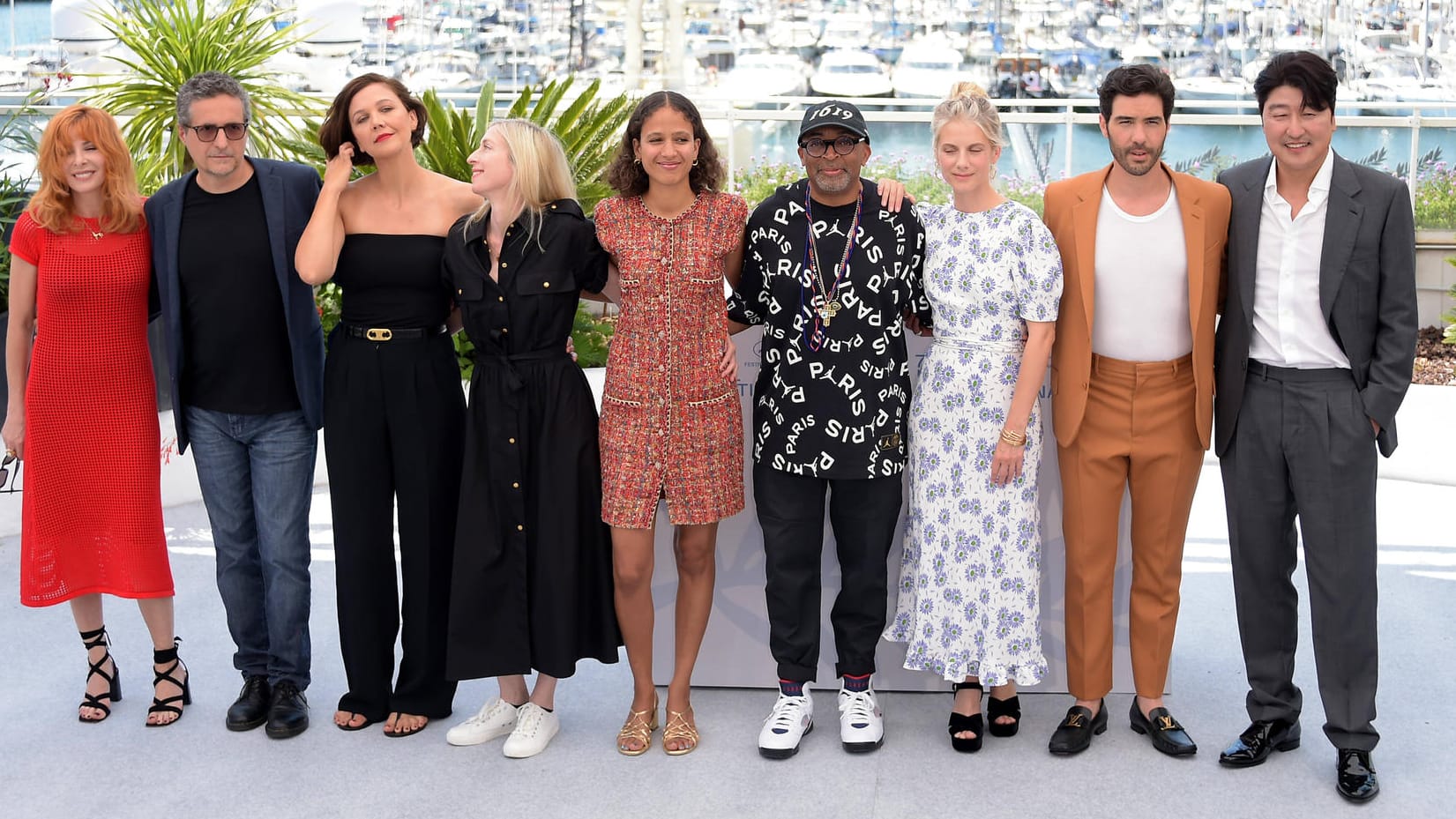 Die Jury der diesjährigen Filmfestspiele in Cannes: Spike Lee, Melanie Laurent, Mylene Farmer, Jessica Hausner, Maggie Gyllenhaal, Mati Diop, Tahar Rahim, Song Kang-ho und Kleber Mendonca