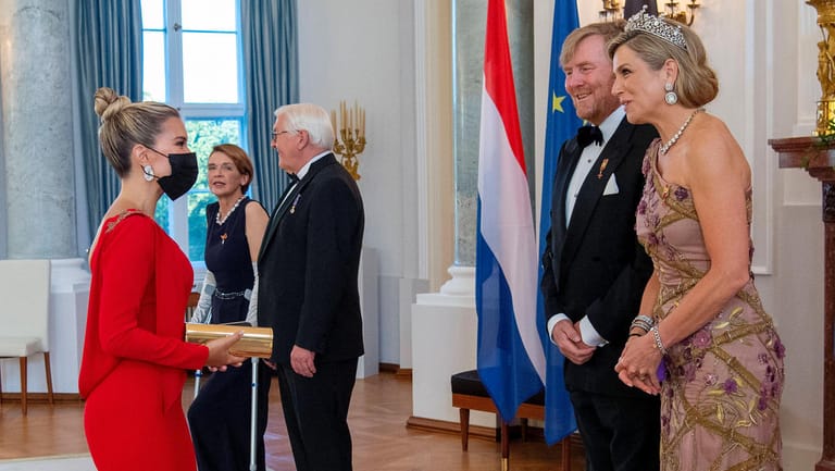 Sylvie Meis: Die Moderatorin traf das niederländische Königspaar Máxima und Willem-Alexander in Berlin.