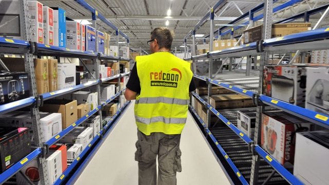 Blick in ein Logistikzentrum für Heim-Elektronik in Erfurt. Blick in ein Logistikzentrum für Heim-Elektronik in Erfurt.