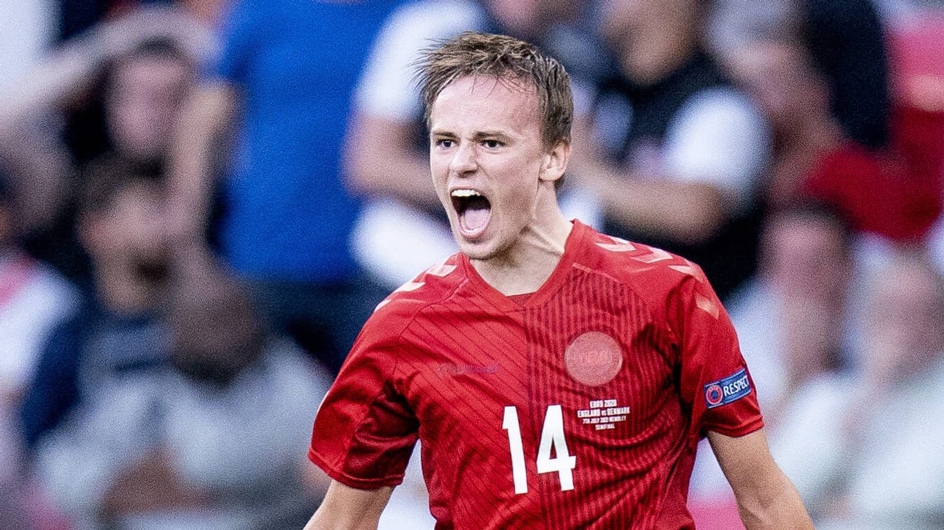 Mikkel Damsgaard: Der Youngster der Dänen traf gegen England zur zwischenzeitlichen 1:0-Führung.
