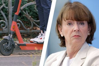 Ein E-Scooter und Henriette Reker (Collage): Kölns Oberbürgermeisterin hat ein Nachtfahrverbot ins Spiel gebracht.
