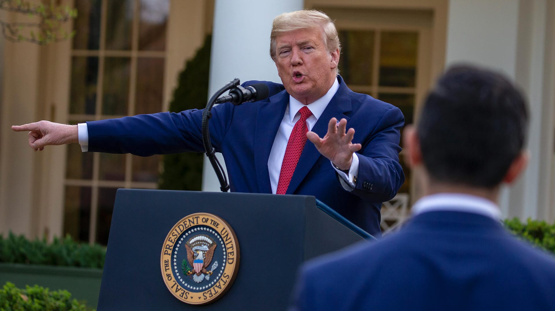 Pressekonferenz mit Donald Trump (März 2020): Als Korrespondent galt man unter ihm als "Volksfeind".