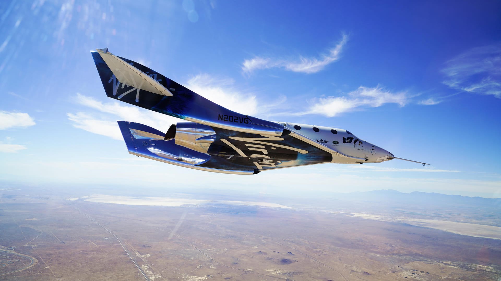 Mit dem Spaceshuttle "VSS Unity" soll es für das sechsköpfige Team um Milliardär Richard Branson ins Weltall gehen.