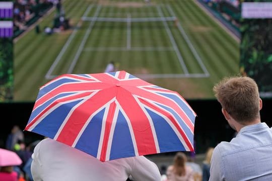 Regenpause in Wimbledon.