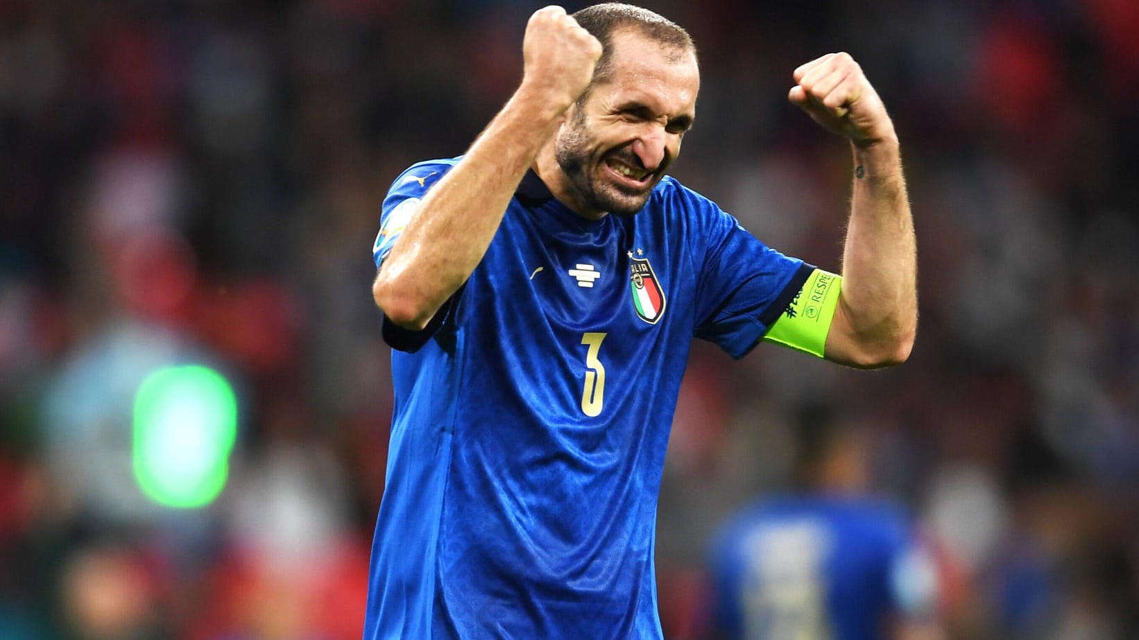 Ganz kurz vor dem Ziel: Giorgio Chiellini zelebriert Italiens Auftritte bei dieser EM.