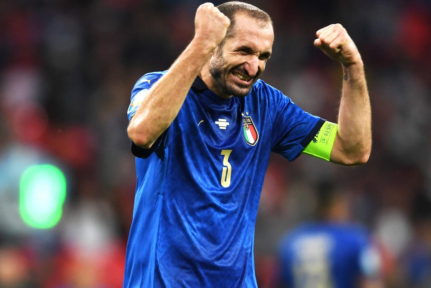 Ganz kurz vor dem Ziel: Giorgio Chiellini zelebriert Italiens Auftritte bei dieser EM.