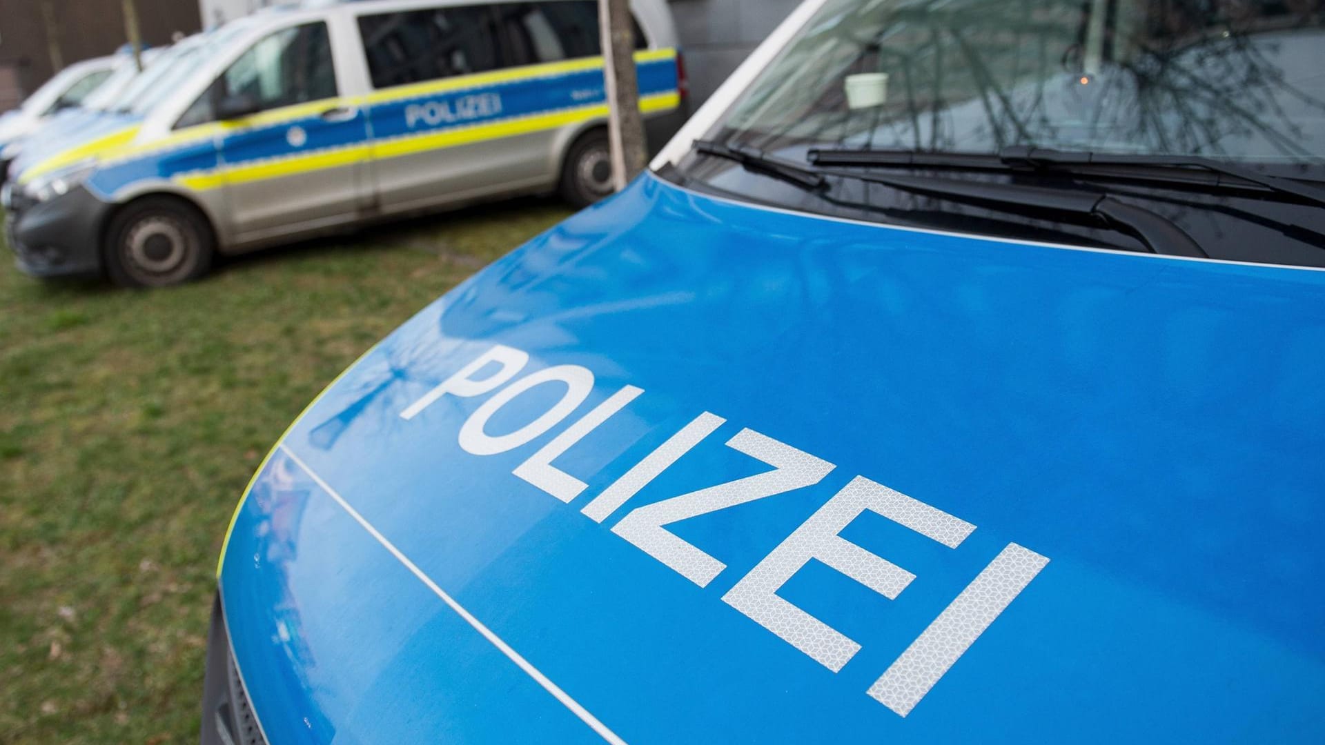 Ein Polizeiwagen parkt auf einer Grünfläche: In Ober-Olm sollen am Samstagabend vier Verdächtige aus einem fahrenden Auto heraus Schüsse abgefeuert haben. Ein Polizeiwagen parkt auf einer Grünfläche: In Ober-Olm sollen am Samstagabend vier Verdächtige aus einem fahrenden Auto heraus Schüsse abgefeuert haben.