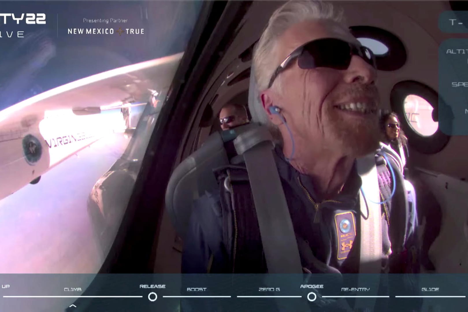 Richard Branson: Der Milliardär ist erfolgreich ins All geflogen. Richard Branson: Der Milliardär ist erfolgreich ins All geflogen.