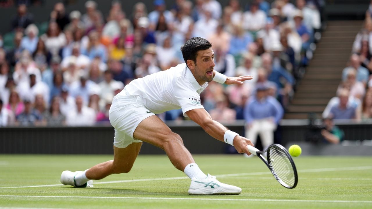 Novak Djokovic im Finale in Aktion. Novak Djokovic im Finale in Aktion.