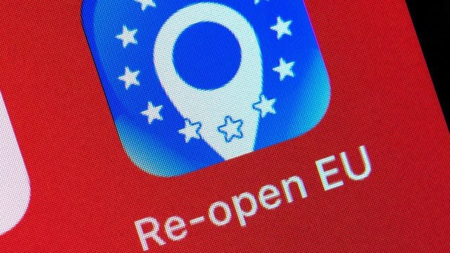 Das Logo von Seite reopen.europa: App und Website informiert Reisende über Corona-Regeln in Europa. Das Logo von Seite reopen.europa: App und Website informiert Reisende über Corona-Regeln in Europa.