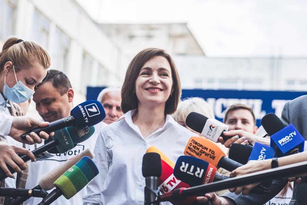 Moldaus Präsidentin Maia Sandu: Die in den USA ausgebildete Ökonomin hat ihrem Land eine weitere Annäherung an die EU in Aussicht gestellt.