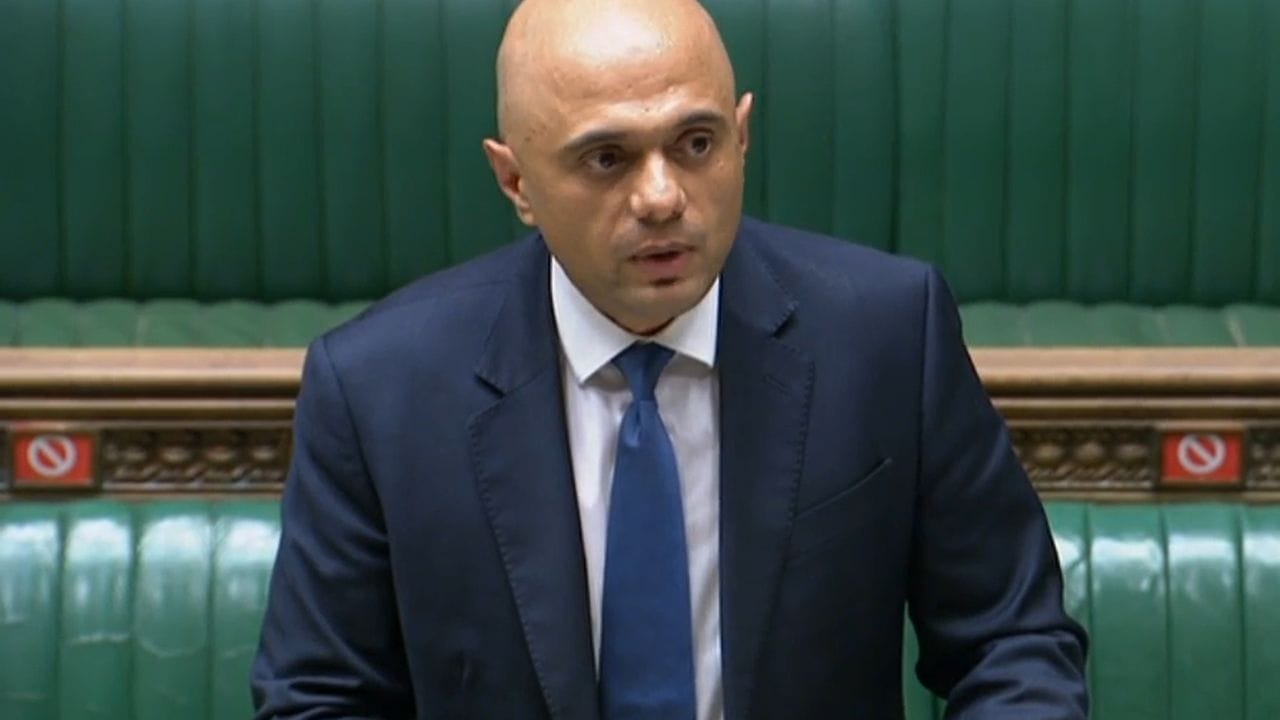 Sajid Javid, Gesundheitsminister von Großbritannien, spricht zu den Abgeordneten im Unterhaus über die Pläne der Regierung bezüglich der Corona-Pandemie. Sajid Javid, Gesundheitsminister von Großbritannien, spricht zu den Abgeordneten im Unterhaus über die Pläne der Regierung bezüglich der Corona-Pandemie.