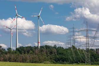 Windräder und Strommasten: Beides soll laut Wirtschaftsminister Altmaier in Deutschland weiter ausgebaut werden. (Archivfoto)