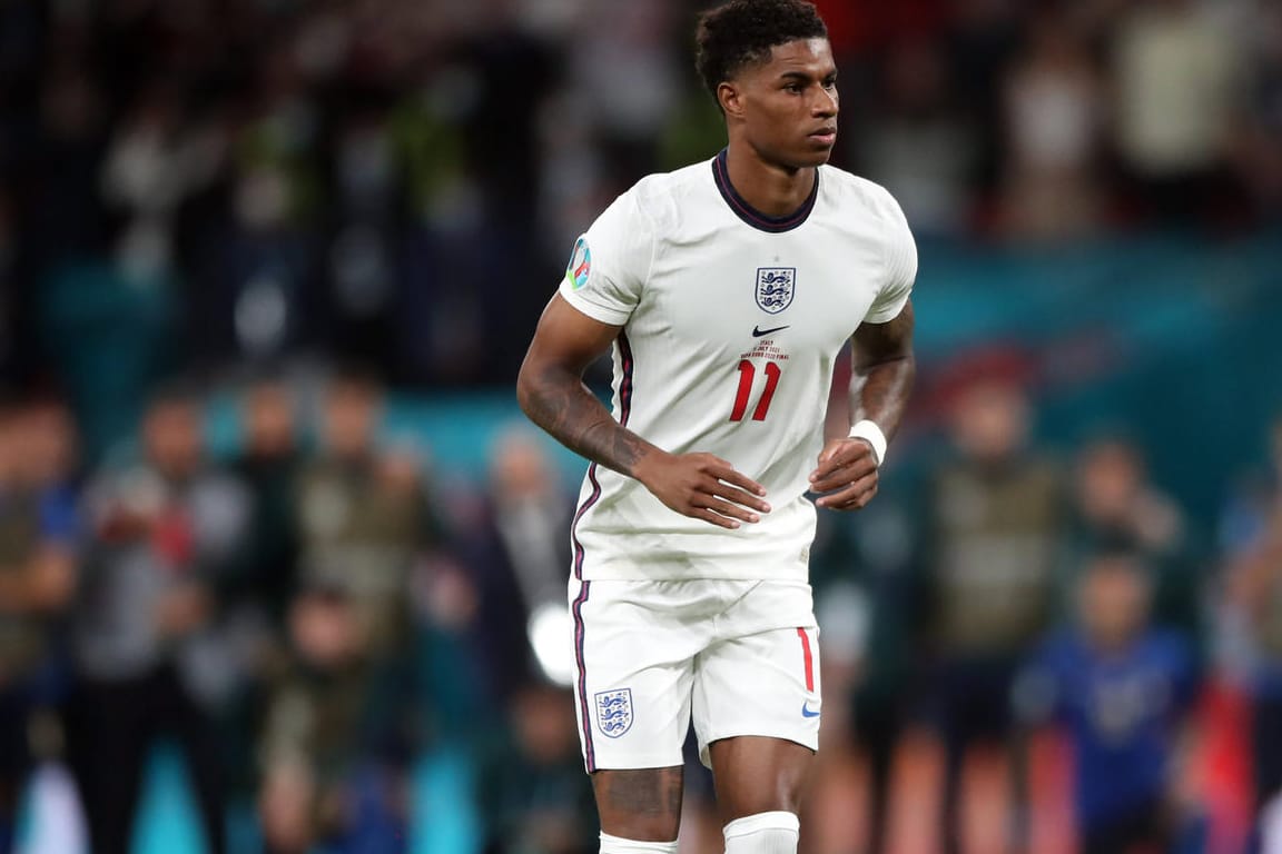 Marcus Rashford: Der Engländer vergab im EM-Finale den ersten von drei verschossenen Elfmetern der "Three Lions".