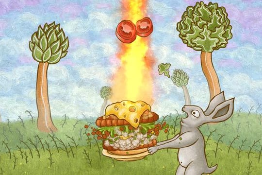 Noch was Gemüse auf den Burger, soll ja auch gesund sein.