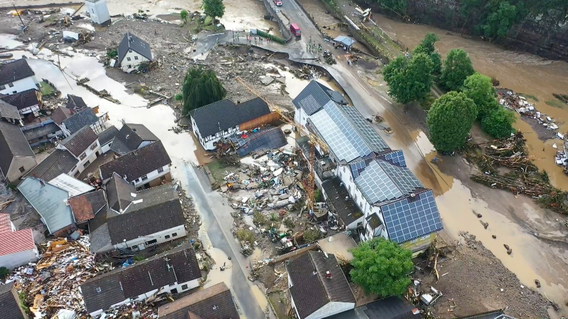 Unwetter in Rheinland-Pfalz: In Schuld an der Ahr werden derzeit rund 70 Menschen vermisst.