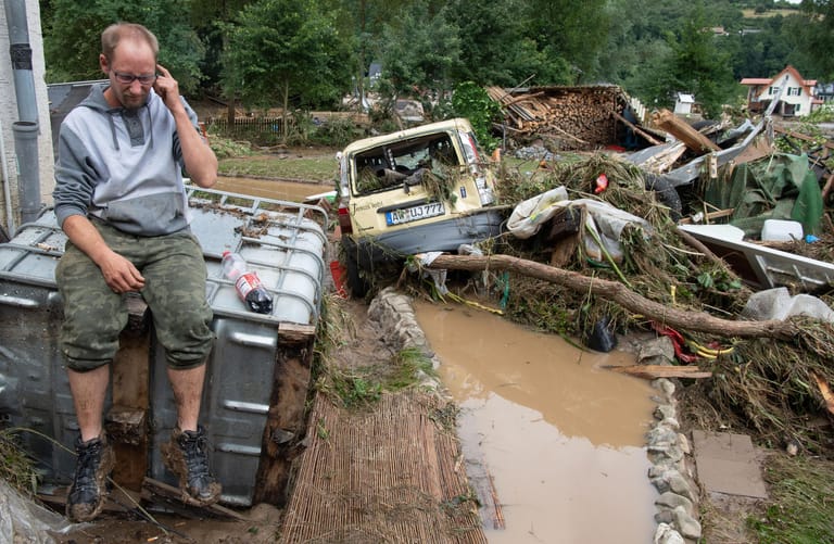 Insul (Rheinland-Pfalz): Das Dorf ist nach den massiven Regenfällen und dem Hochwasser der Ahr weitgehend zerstört.
