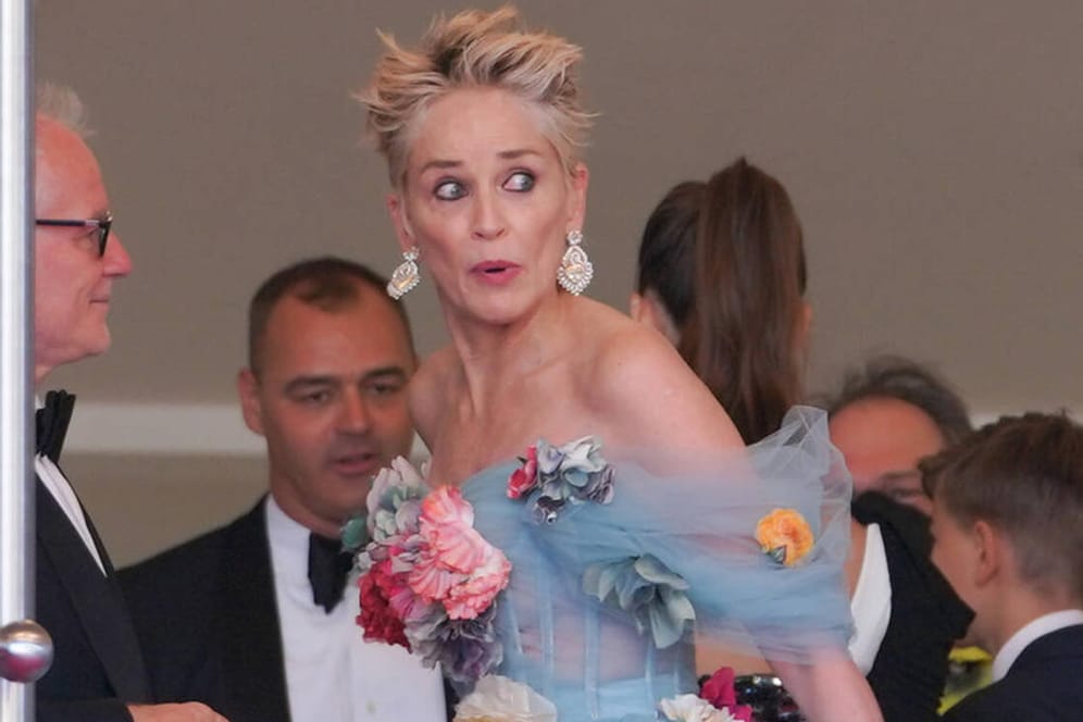 Sharon Stone: Beim Filmfestival in Cannes präsentierte der Hollywoodstar ein ungewöhnliches Kleid.