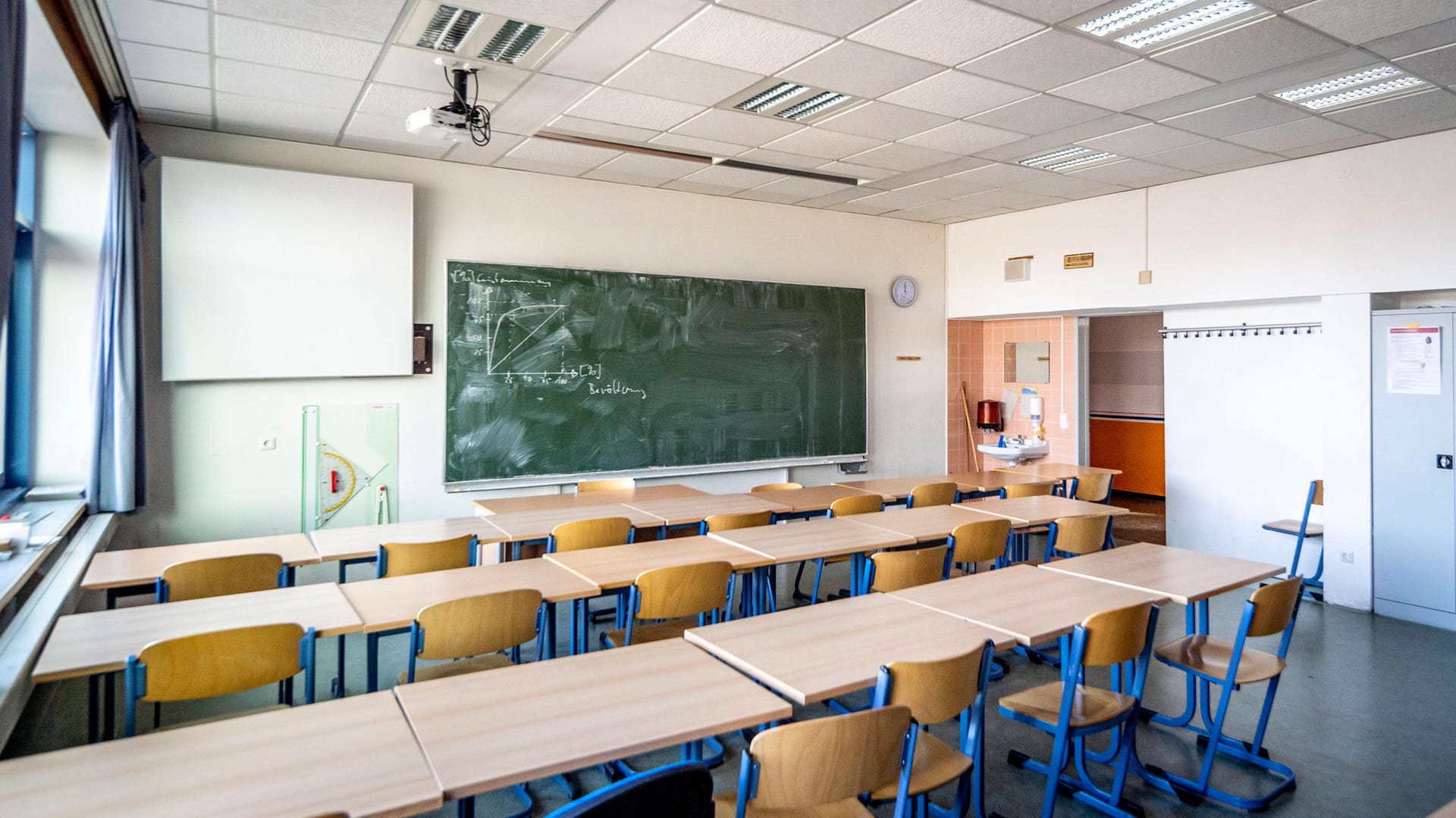 Ein Hamburger Klassenzimmer (Symbolbild): Die Bundesregierung will die Anschaffung von Luftfiltern fördern.