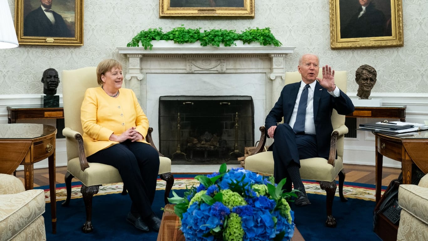 Zum letzten Mal Gast im Weißen Haus: Kanzlerin Angela Merkel und US-Präsident Joe Biden betonten die Bedeutung der deutsch-amerikanischen Beziehungen.