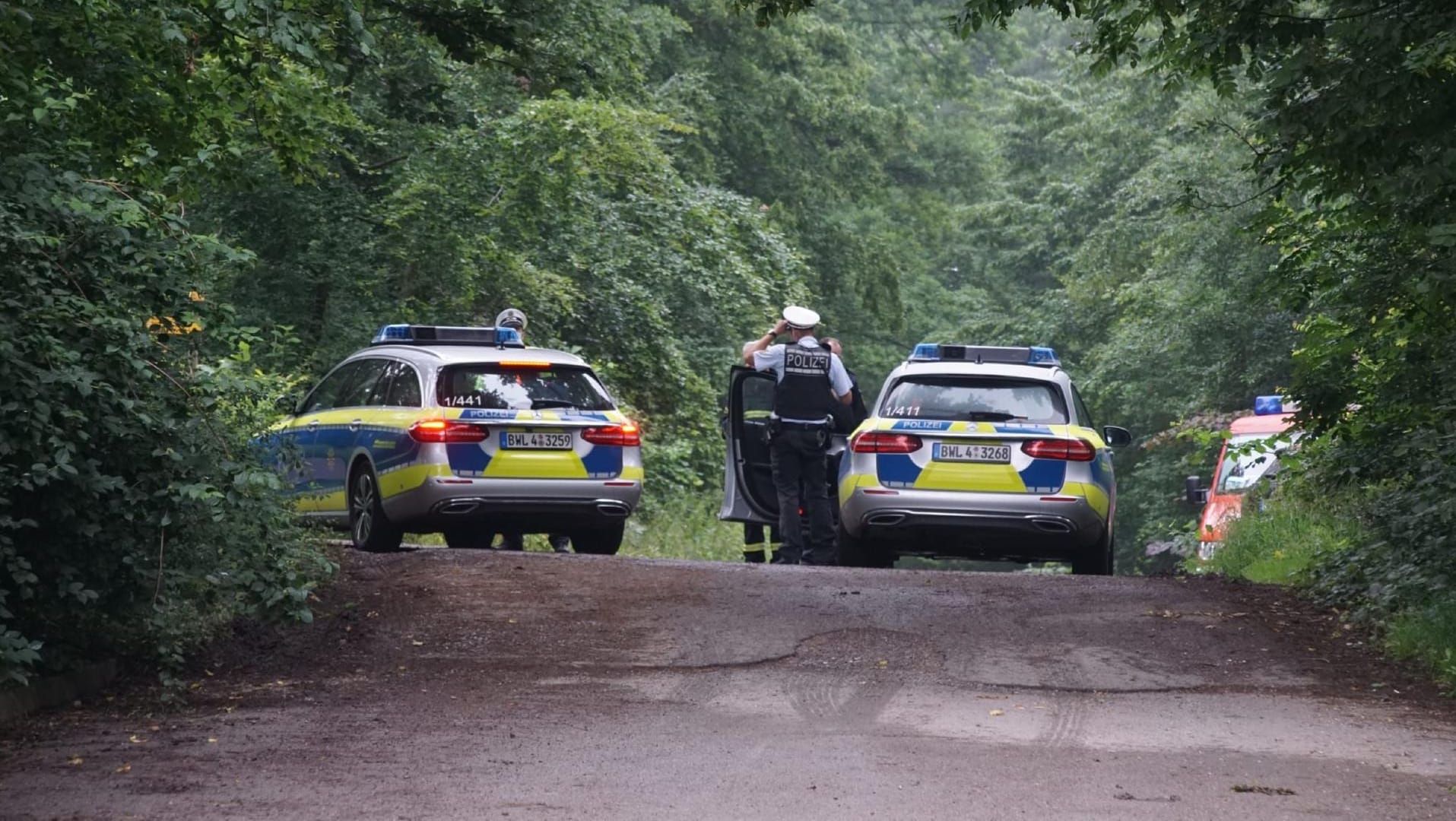 Die Polizei sperrt die Zufahrt zum Gebiet in dem ein Kleinflugzeug vom Typ "Piper" abgestürzt ist: Feuerwehr und Rettungsdienst sind mit vielen Helfern im Einsatz. Die Polizei sperrt die Zufahrt zum Gebiet in dem ein Kleinflugzeug vom Typ "Piper" abgestürzt ist: Feuerwehr und Rettungsdienst sind mit vielen Helfern im Einsatz.