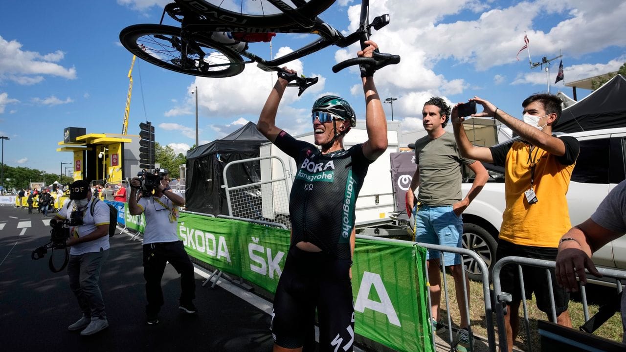 Einziger deutscher Etappensieger der Tour de France 2021: Nils Politt. Einziger deutscher Etappensieger der Tour de France 2021: Nils Politt.