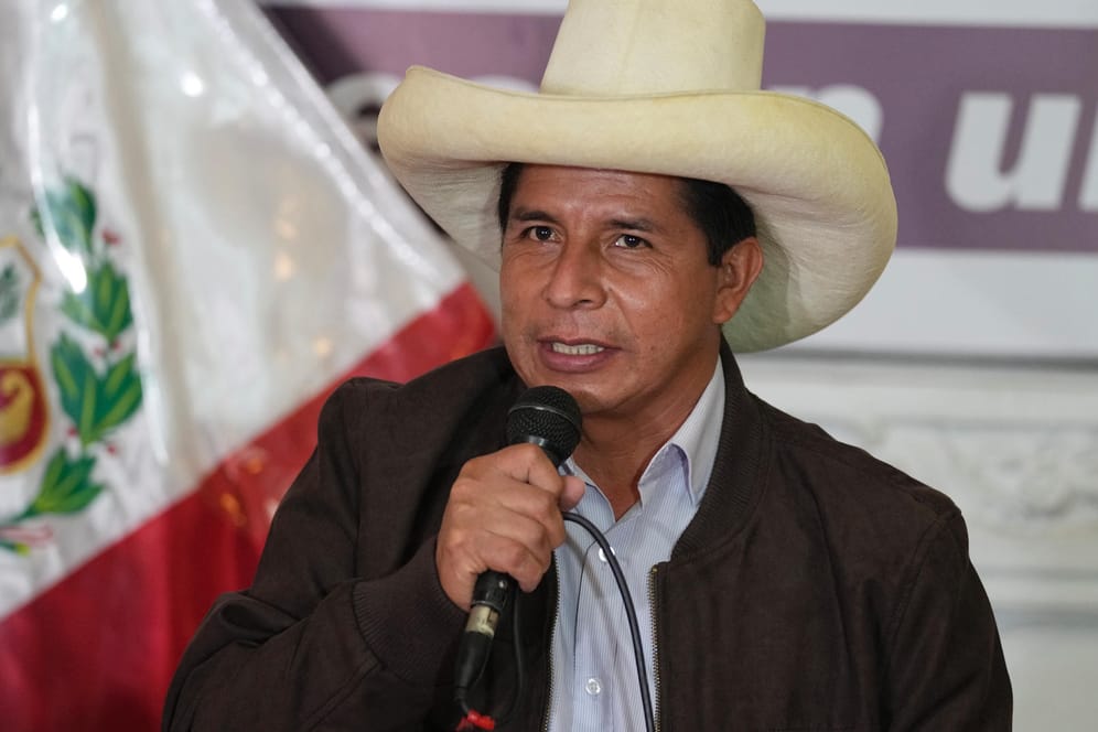 Pedro Castillo: Der Bewerber der marxistisch-leninistischen Partei Perú Libre kam auf 50,12 Prozent der Stimmen.
