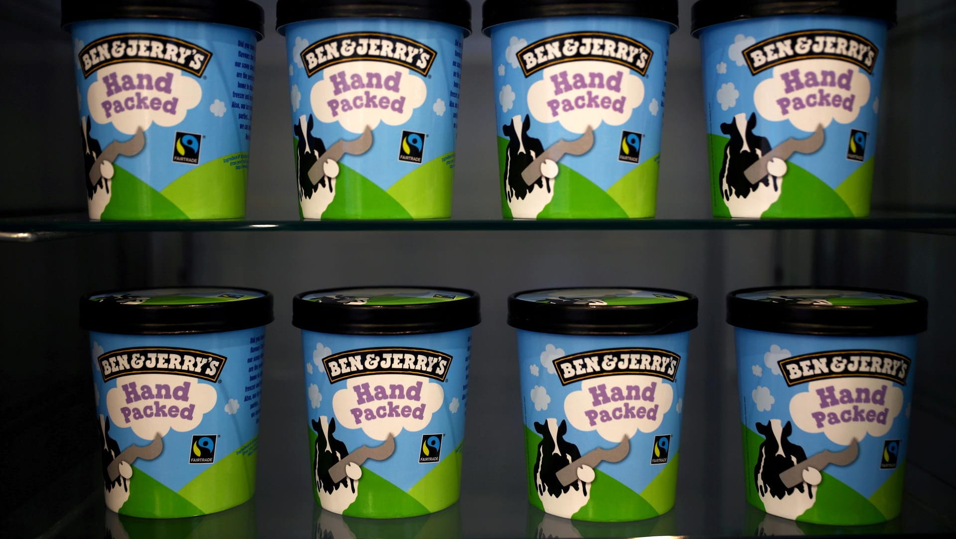 Packungen mit Ben & Jerry's-Eis in London: Der US-Hersteller wird für seinen Rückzug aus den besetzten Gebieten im Westjordanland scharf kritisiert.