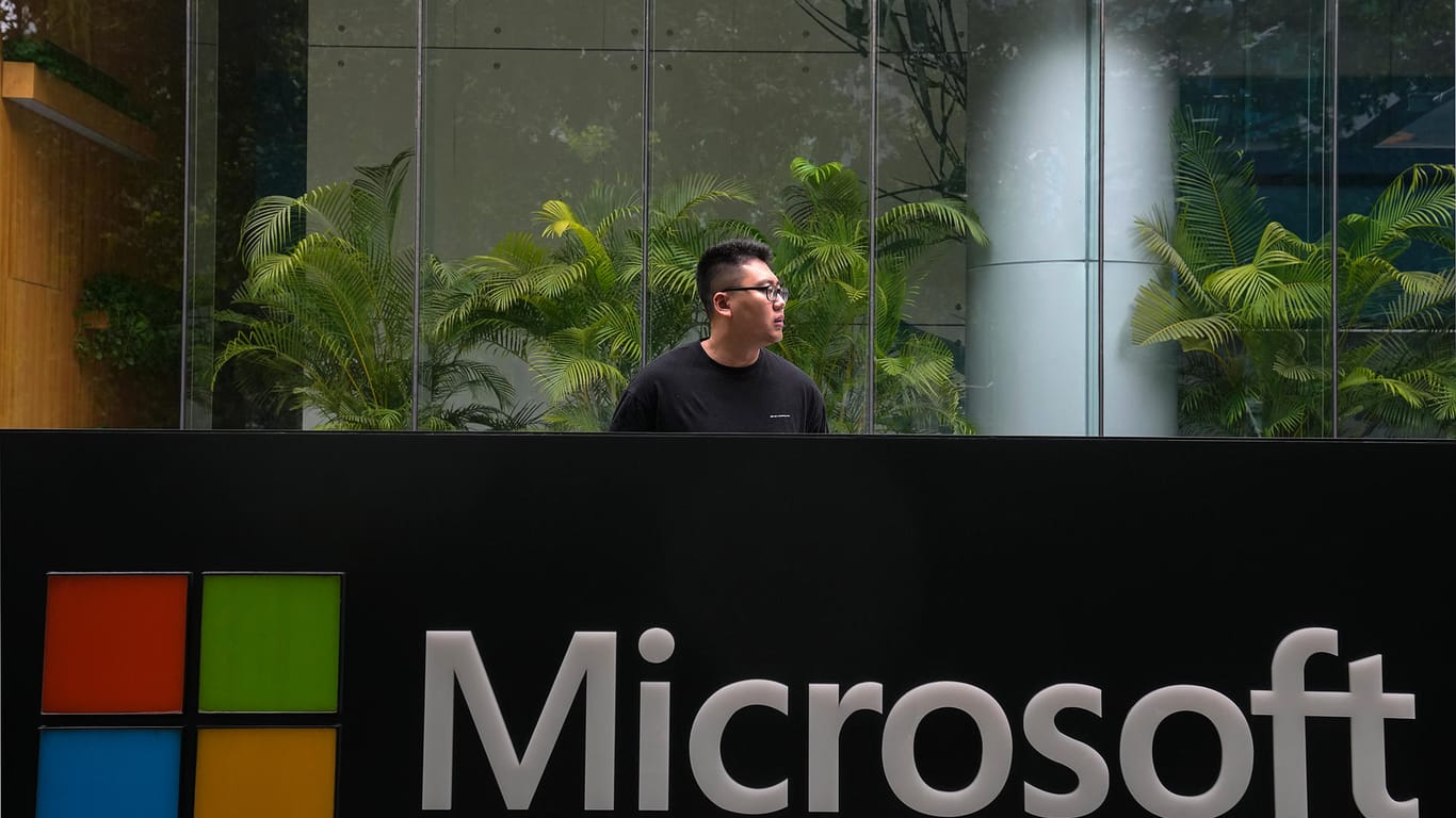 Das Microsoft-Gebäude in Peking (Symbolbild): China weist die Vorwürfe eines Hackerangriffs zurück.