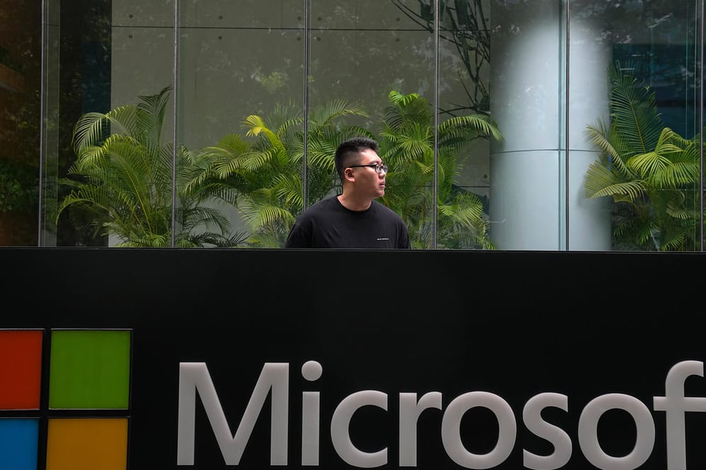 Das Microsoft-Gebäude in Peking (Symbolbild): China weist die Vorwürfe eines Hackerangriffs zurück.