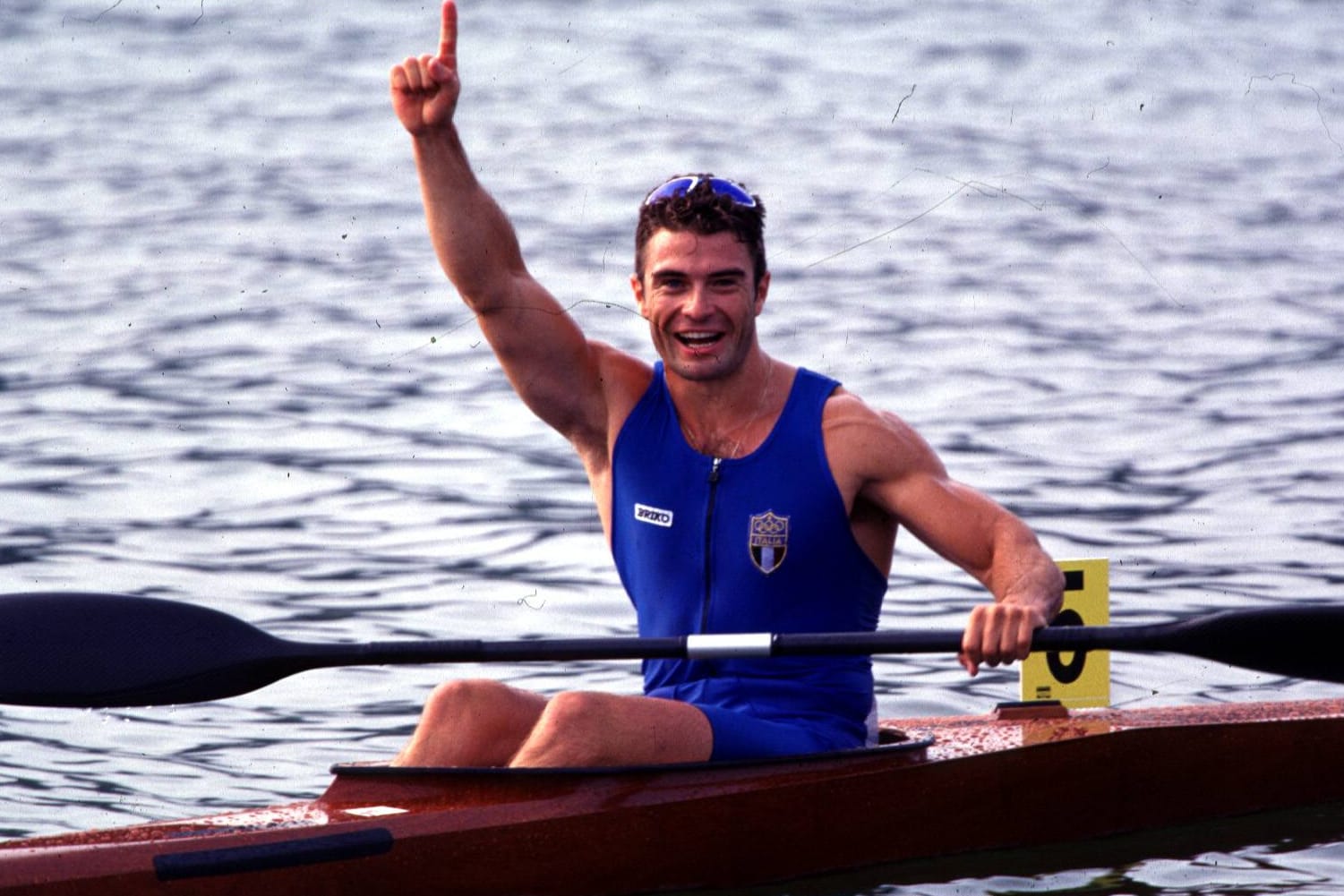 Olympiasieg 1996: Antonio Rossi jubelt bei den Spielen in Atlanta.