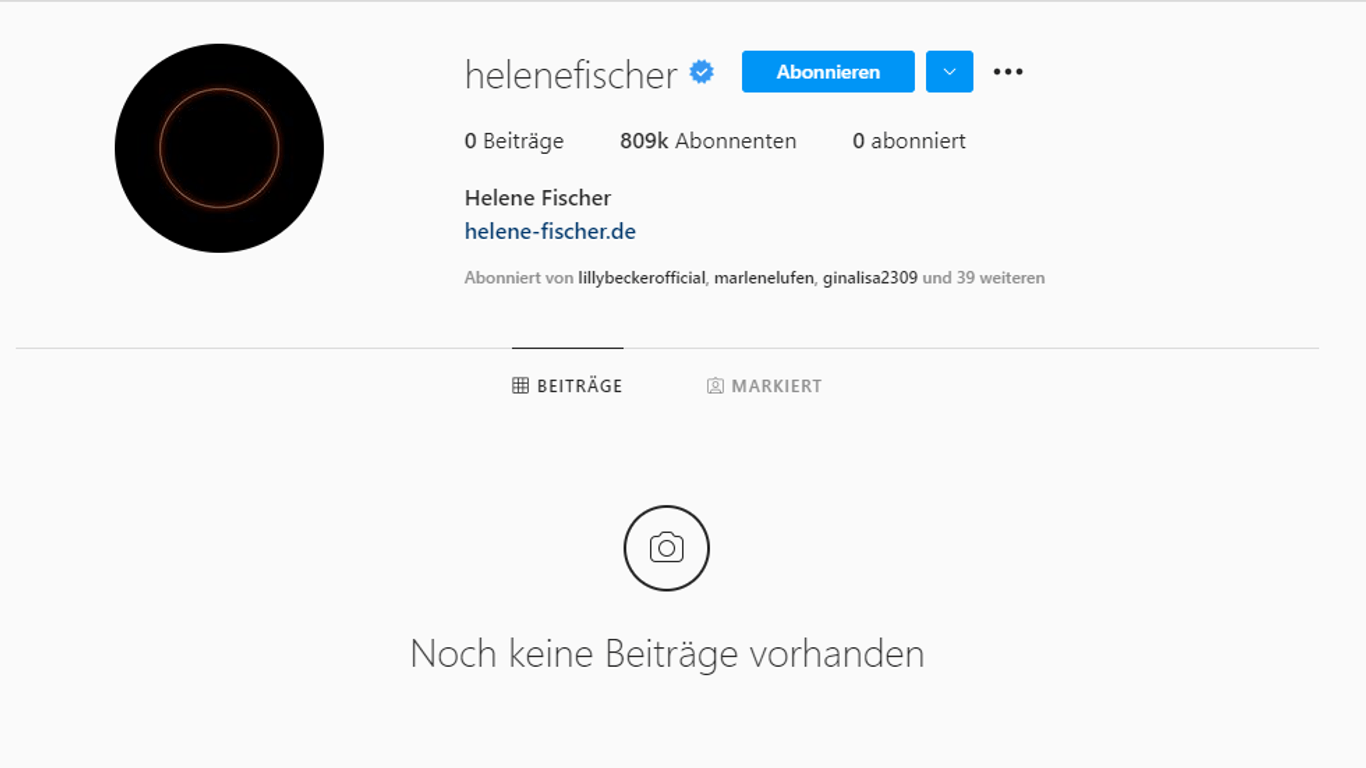 Instagram: So sieht das Profil von Helene Fischer derzeit aus (Stand: 21. Juli 2021, 11 Uhr).
