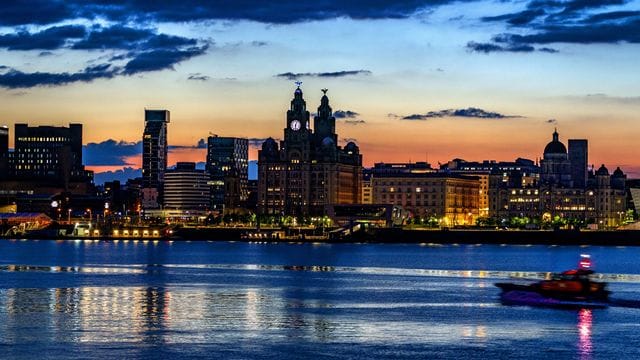 Das Liverpooler Hafenviertel.