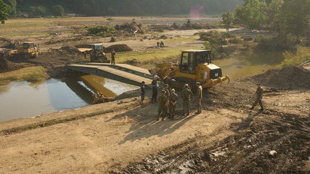 Die Ahrtalbrücke ist durch das Hochwasser zerstört