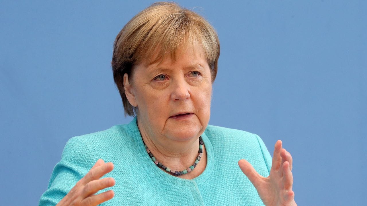 Bundeskanzlerin Angela Merkel (CDU) in der Bundespressekonferenz.