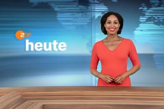 Moderatorin Jana Pareigis im neugestalteten Studio der ZDF-Nachrichtensendung "heute".