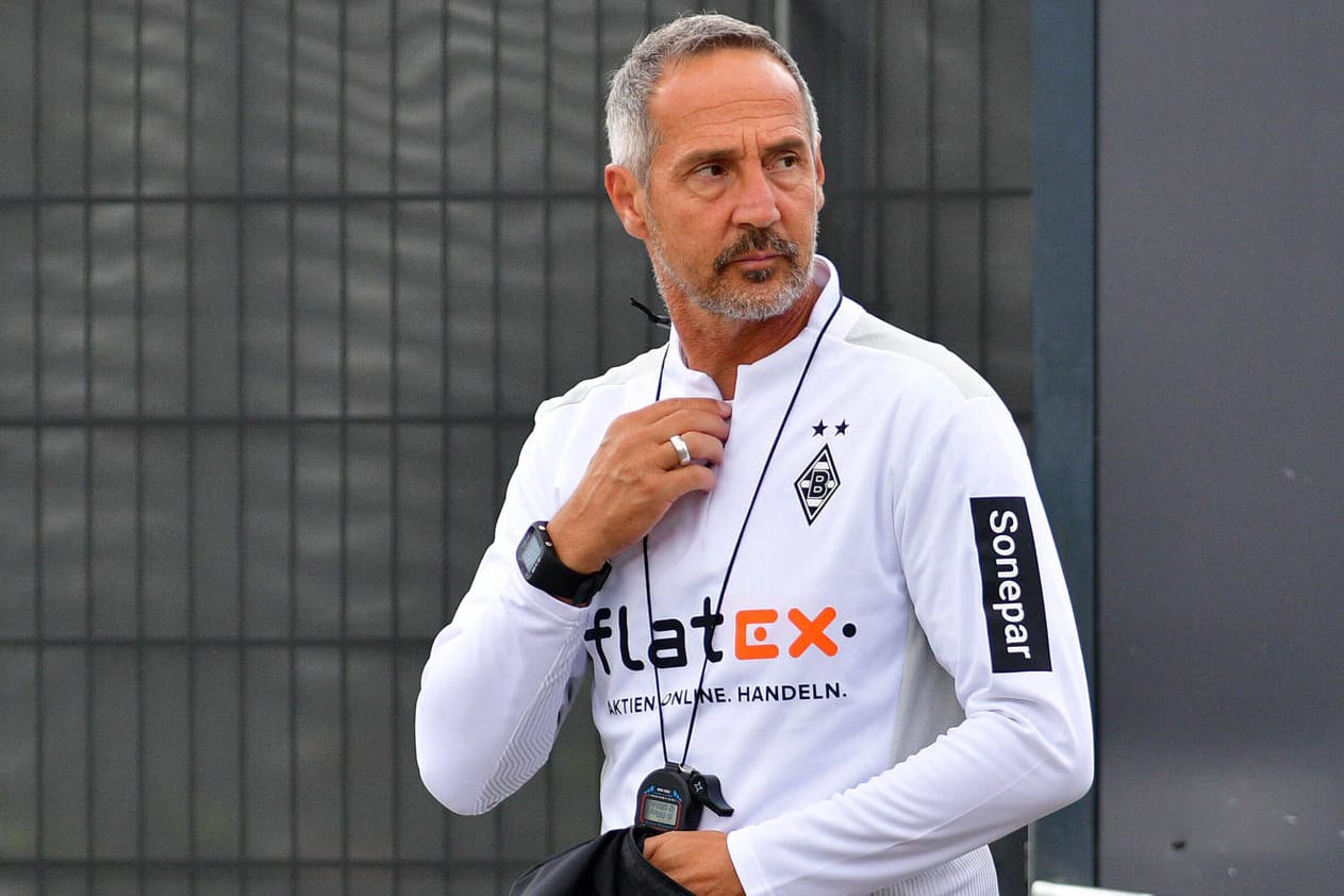 Adi Hütter: der Gladbach-Trainer zeigte sich selbstkritisch ob einer von ihm getätigten Aussage.