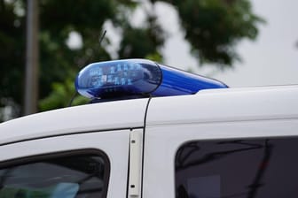Blaulicht auf einem Polizeiwagen: Die Bereitschaftspolizei musste die Straße räumen (Symbolbild).