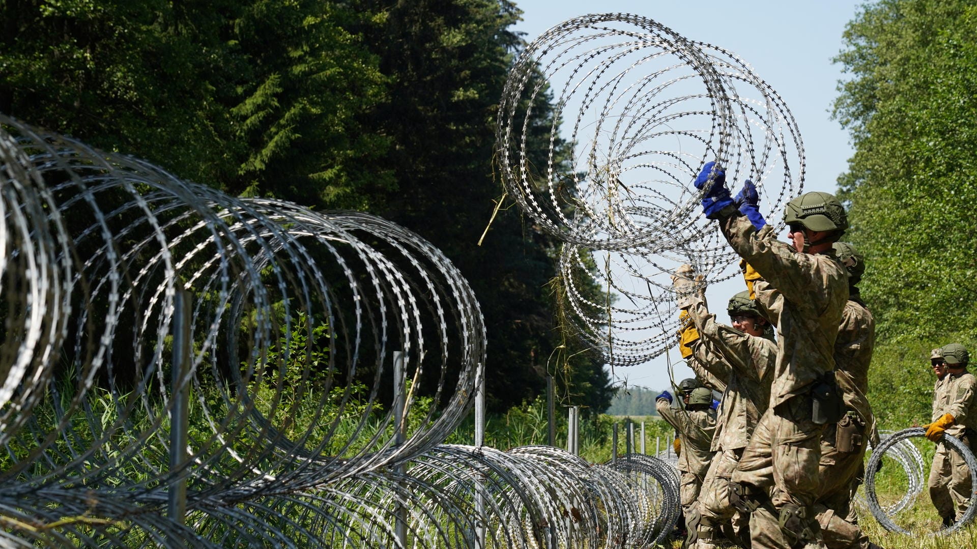 Stacheldrahtzaun an Litauens Grenze zu Belarus: Die meisten der Migranten erhalten in Litauen voraussichtlich kein Asyl.