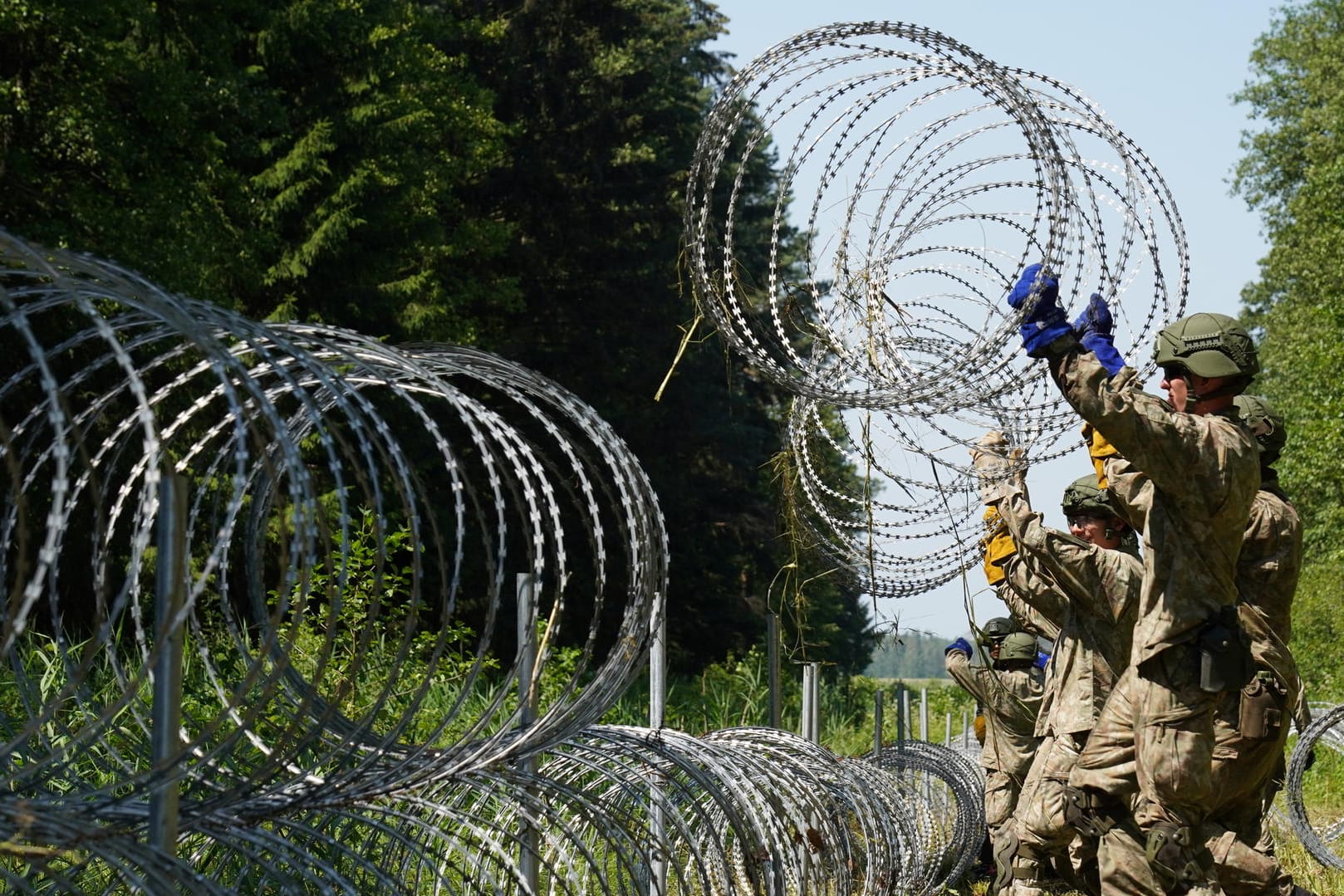 Stacheldrahtzaun an Litauens Grenze zu Belarus: Die meisten der Migranten erhalten in Litauen voraussichtlich kein Asyl.