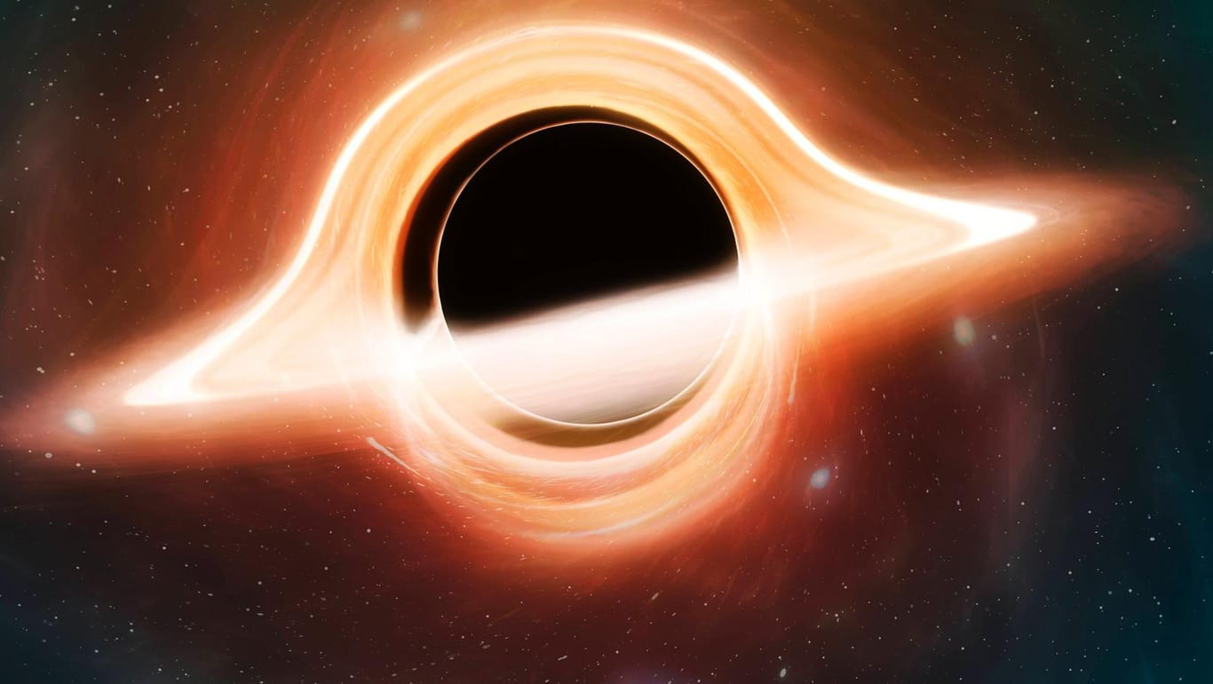 Illustration eines Schwarzen Lochs: US-Forscher konnten Röntgenblitze messen, die hinter einem solchen Objekt entstanden sind.