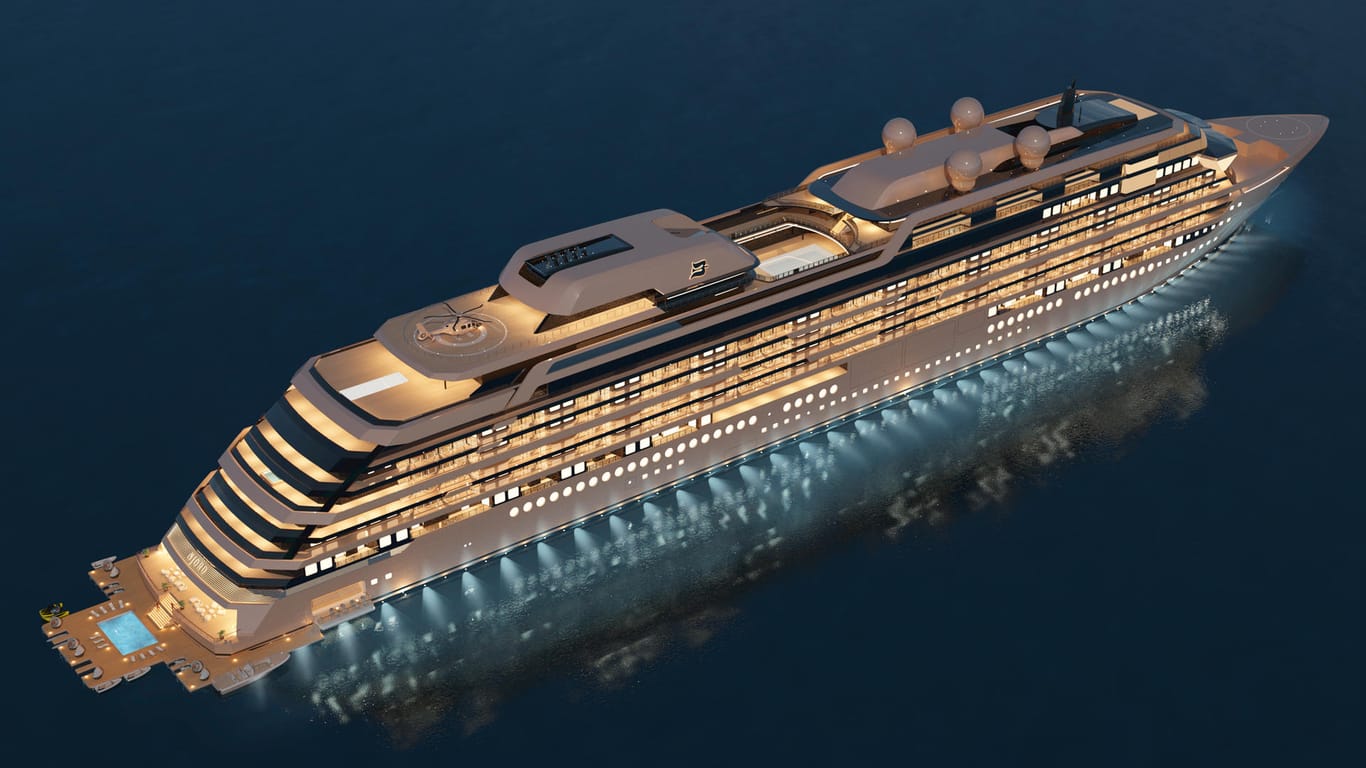 Computerdarstellung der "Njord": Die Meyer-Werft hat sich den Auftrag für ein neues Luxus-Schiff gesichert.