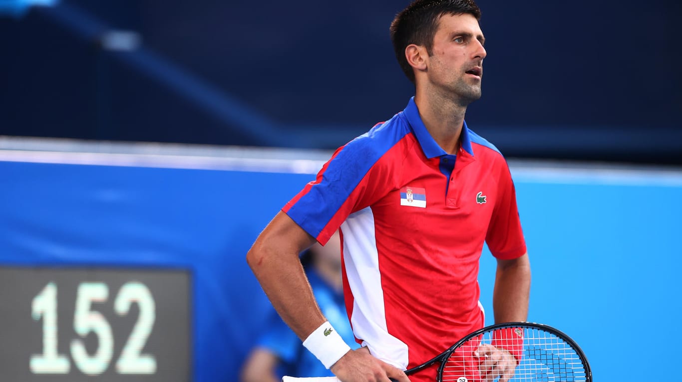 Verzweifelt: Novak Djokovic im Bronze-Match gegen Pablo Carreno Busta.