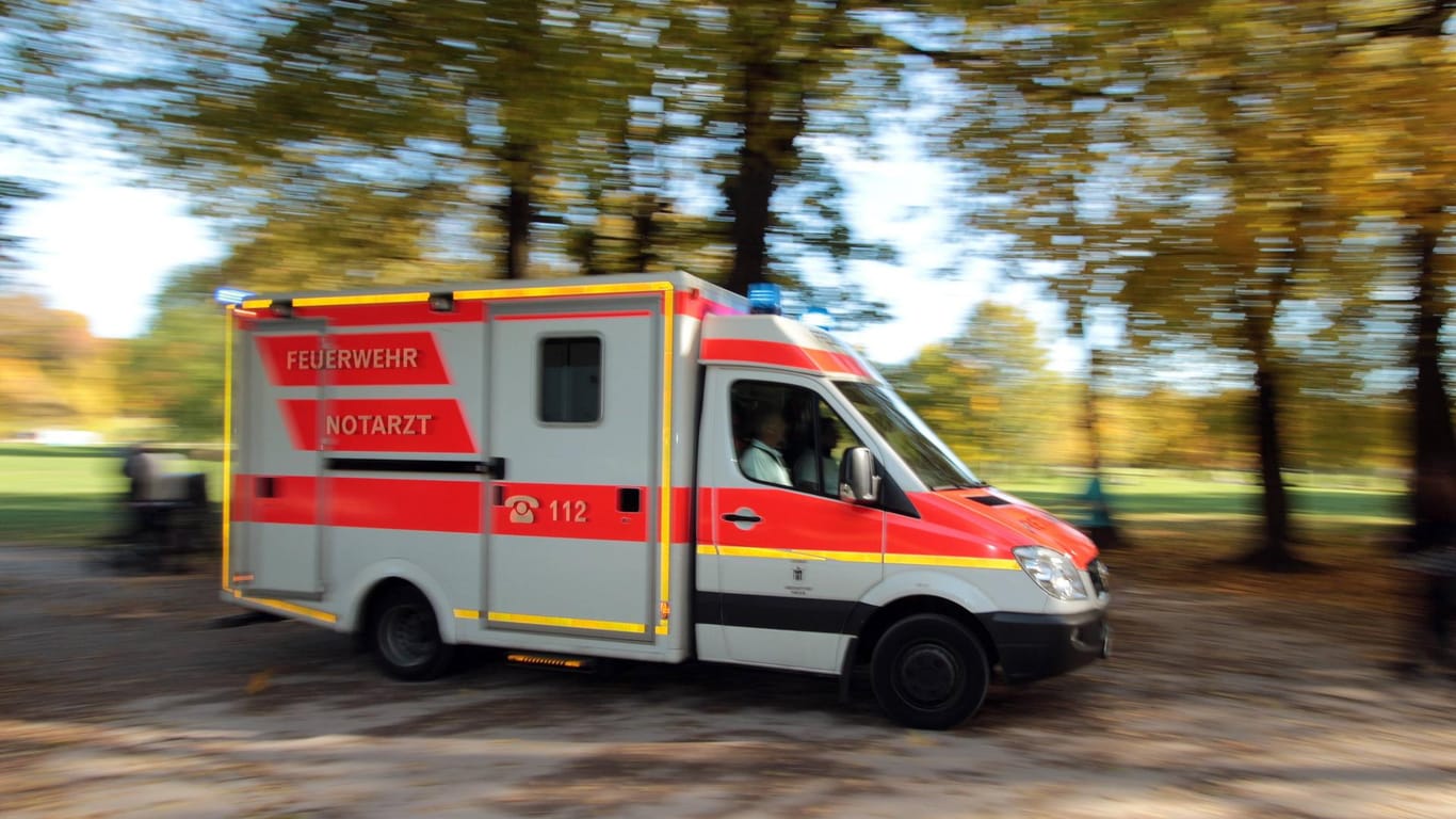 Ein Rettungswagen bei der Fahrt (Symbolbild): Der Junge musste in einem Krankenhaus behandelt werden.