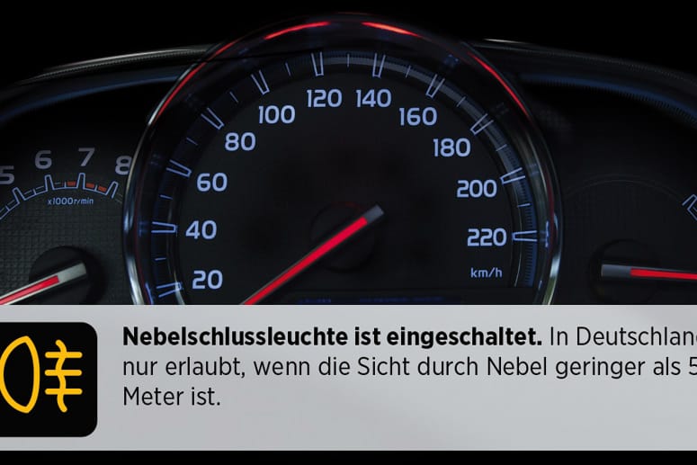 Kontrollleuchten im Auto: Ihre Nebelschlussleuchte ist angeschaltet.